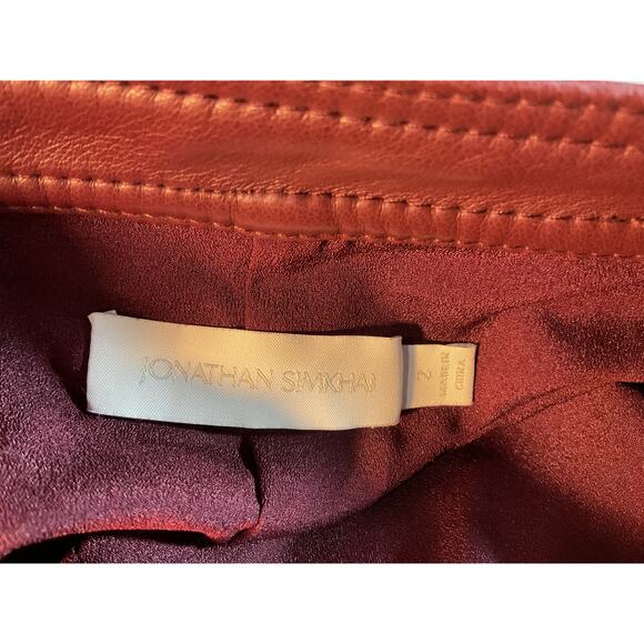 Simkhai 'Bia' Red Wrap-Effect Vegan Leather Midi Skirt Size 2 - Picture 5 of 6